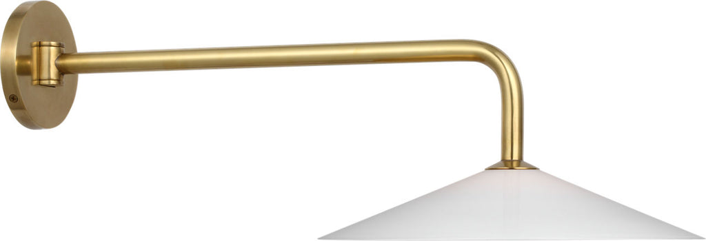 Ponce 9" Articulating Sconce | Hand-Rubbed Antique Brass | Milk White Glass Shade