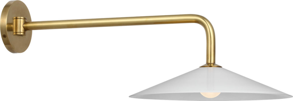 Ponce 9" Articulating Sconce | Hand-Rubbed Antique Brass | Milk White Glass Shade