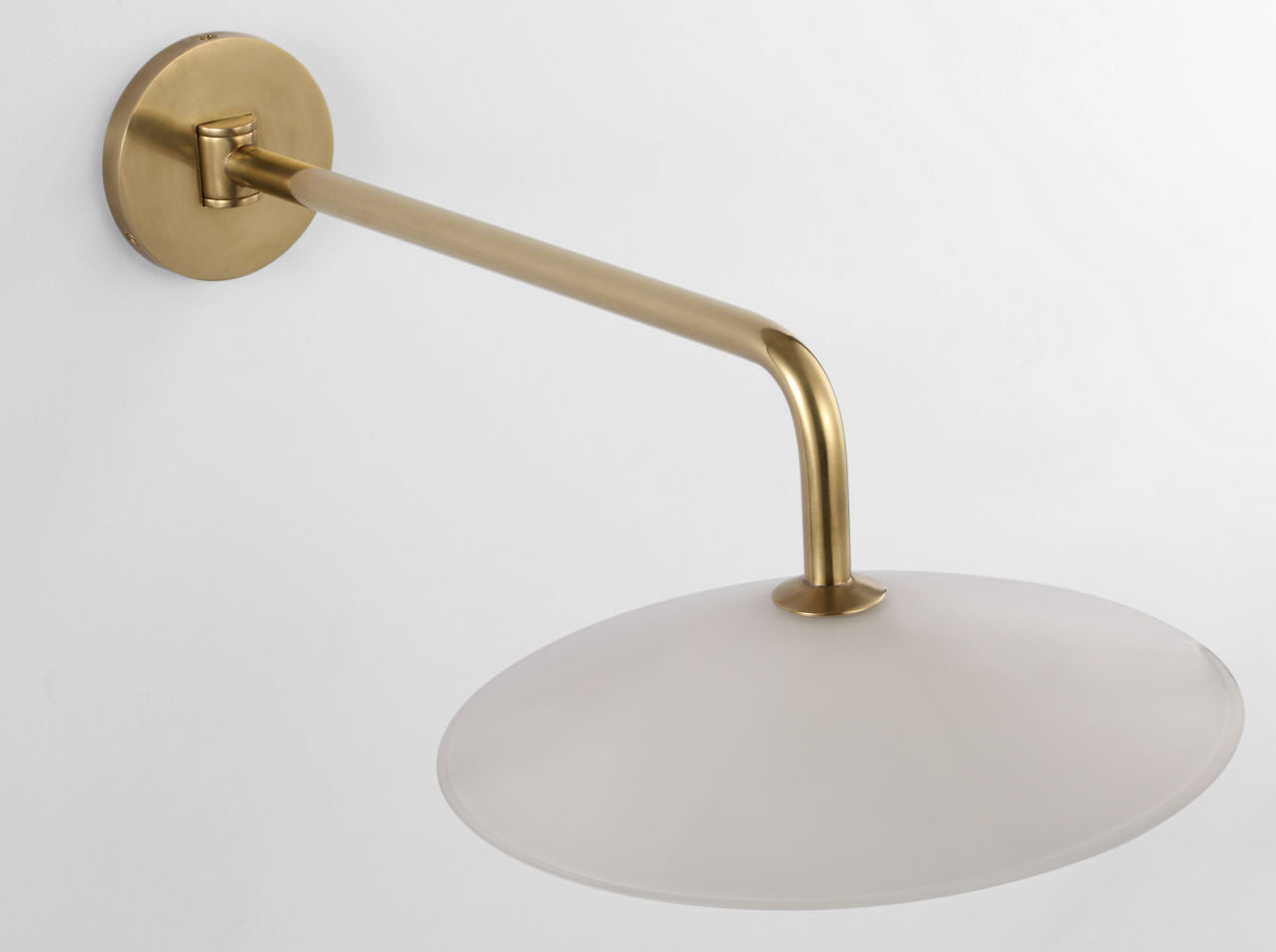 Ponce 9" Articulating Sconce | Hand-Rubbed Antique Brass | Milk White Glass Shade