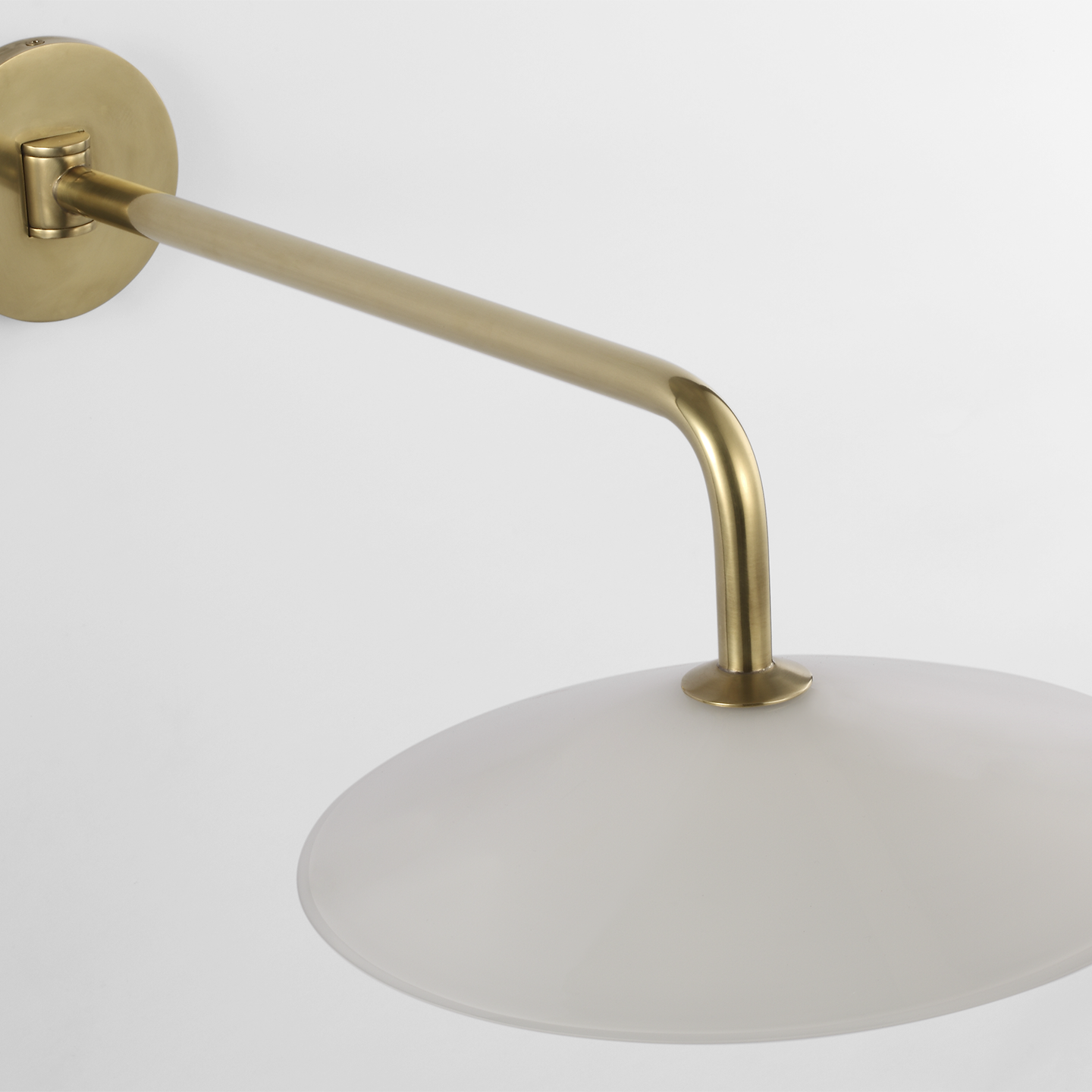 Ponce 9" Articulating Sconce | Hand-Rubbed Antique Brass | Milk White Glass Shade