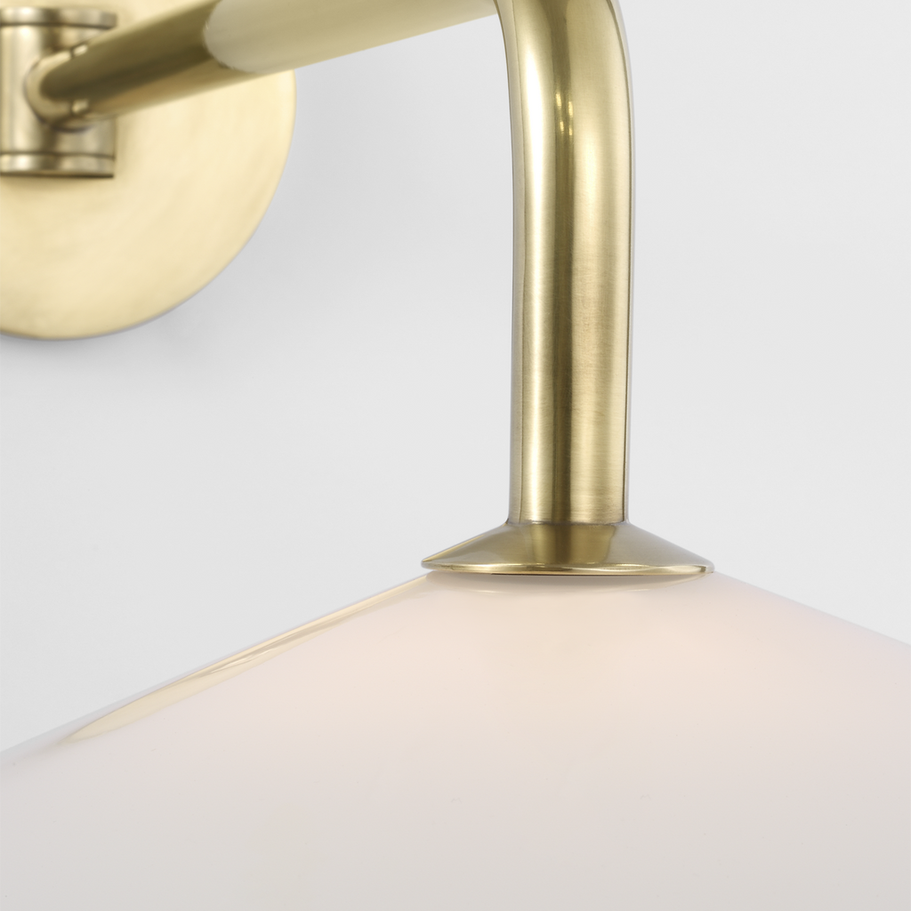 Ponce 9" Articulating Sconce | Hand-Rubbed Antique Brass | Milk White Glass Shade
