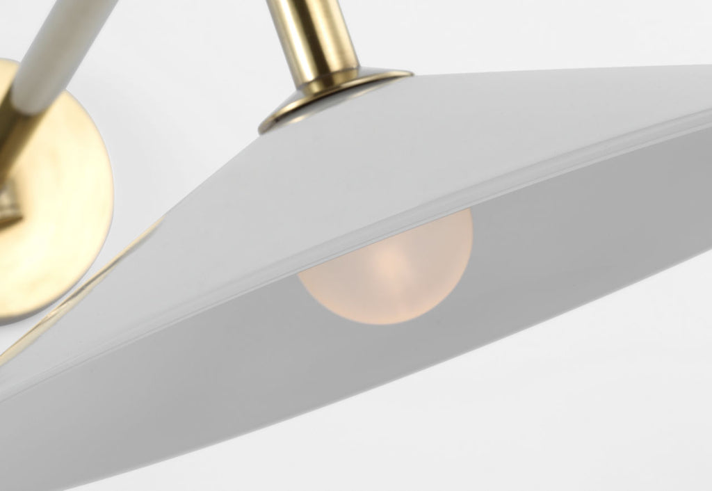 Ponce 9" Articulating Sconce | Hand-Rubbed Antique Brass | Milk White Glass Shade