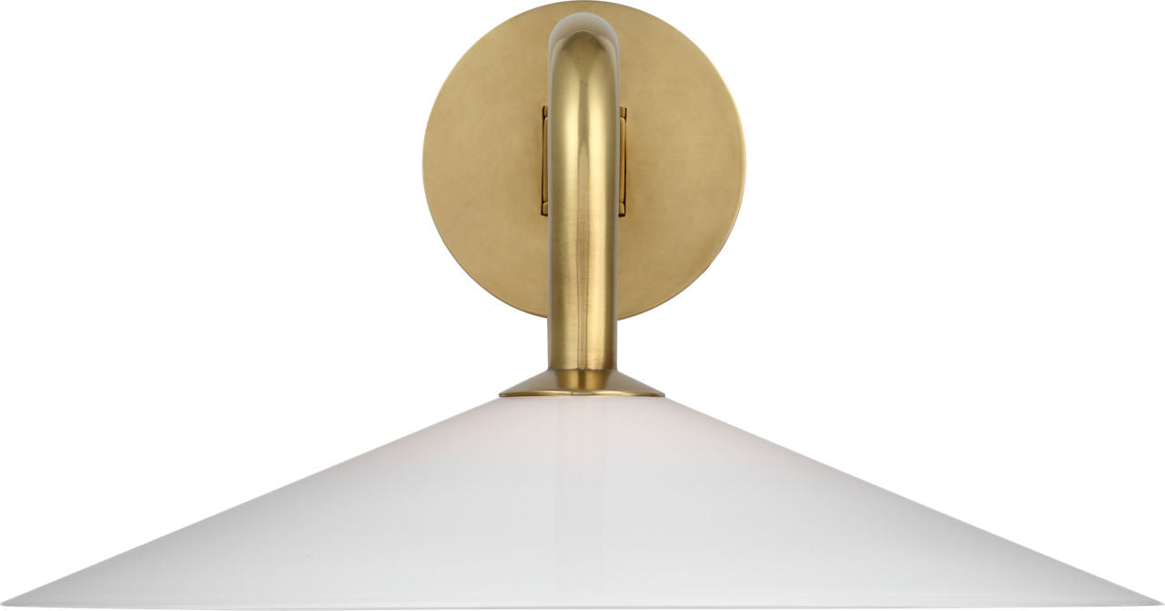 Ponce 9" Articulating Sconce | Hand-Rubbed Antique Brass | Milk White Glass Shade
