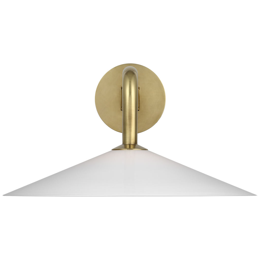 Ponce 9" Articulating Sconce | Hand-Rubbed Antique Brass | Milk White Glass Shade