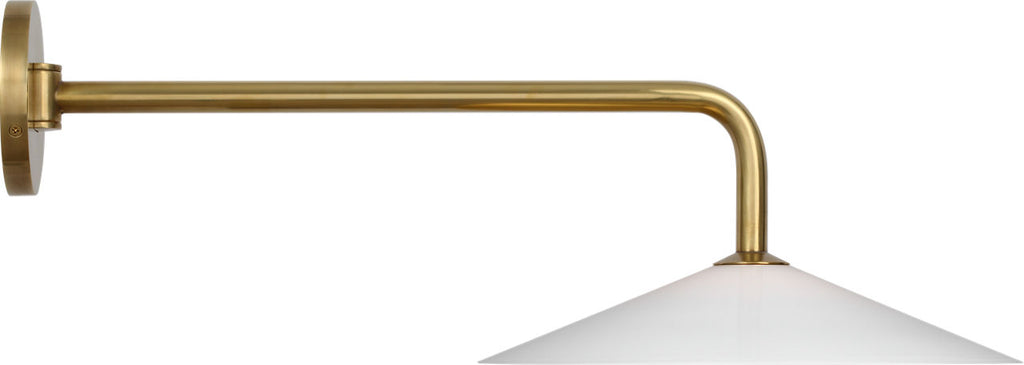 Ponce 9" Articulating Sconce | Hand-Rubbed Antique Brass | Milk White Glass Shade