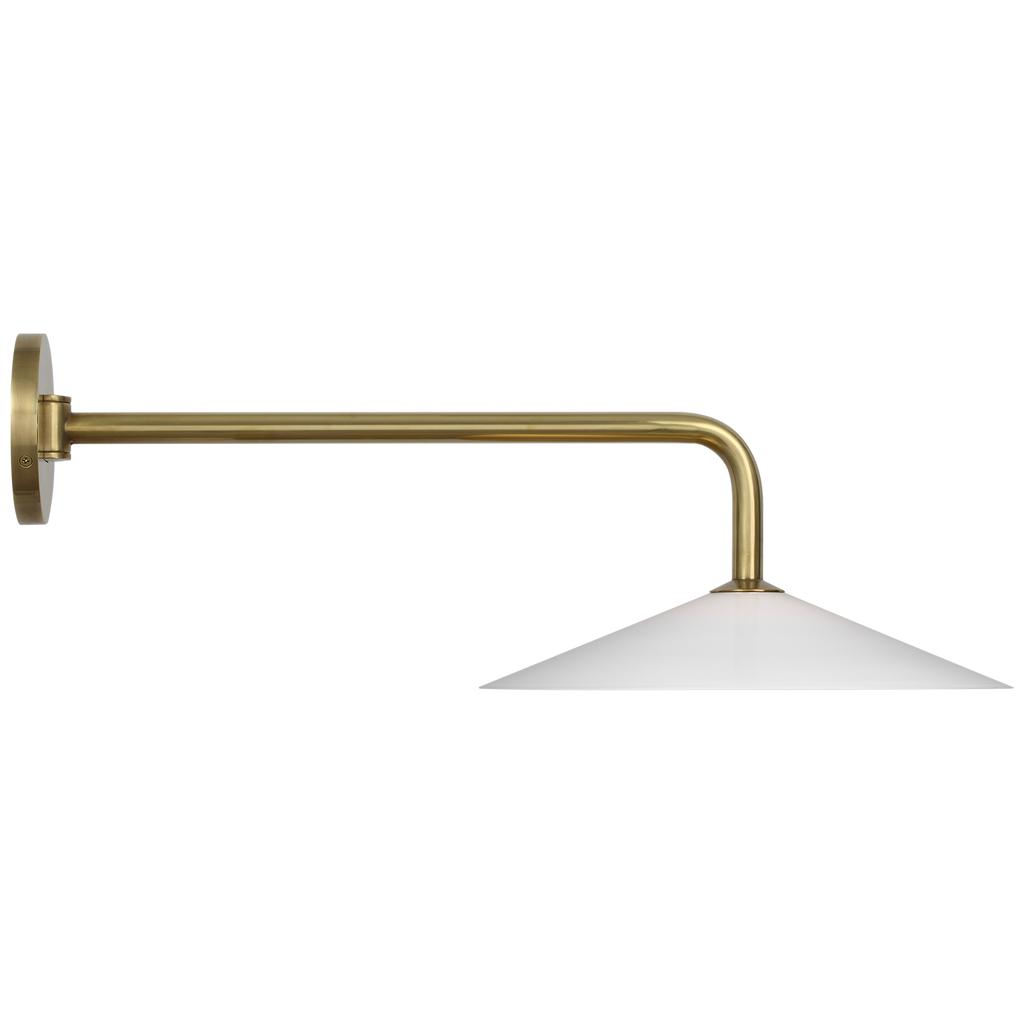 Ponce 9" Articulating Sconce | Hand-Rubbed Antique Brass | Milk White Glass Shade