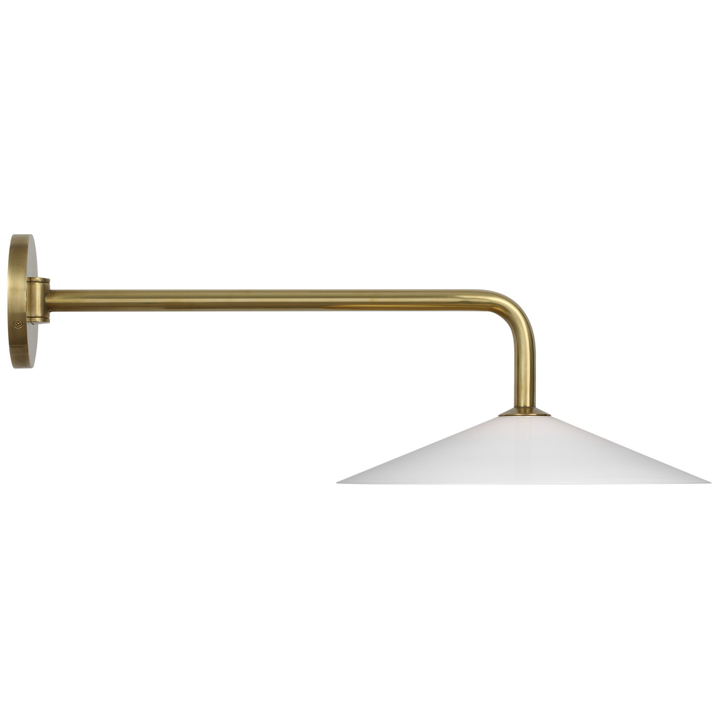 Ponce 9" Articulating Sconce | Hand-Rubbed Antique Brass | Milk White Glass Shade