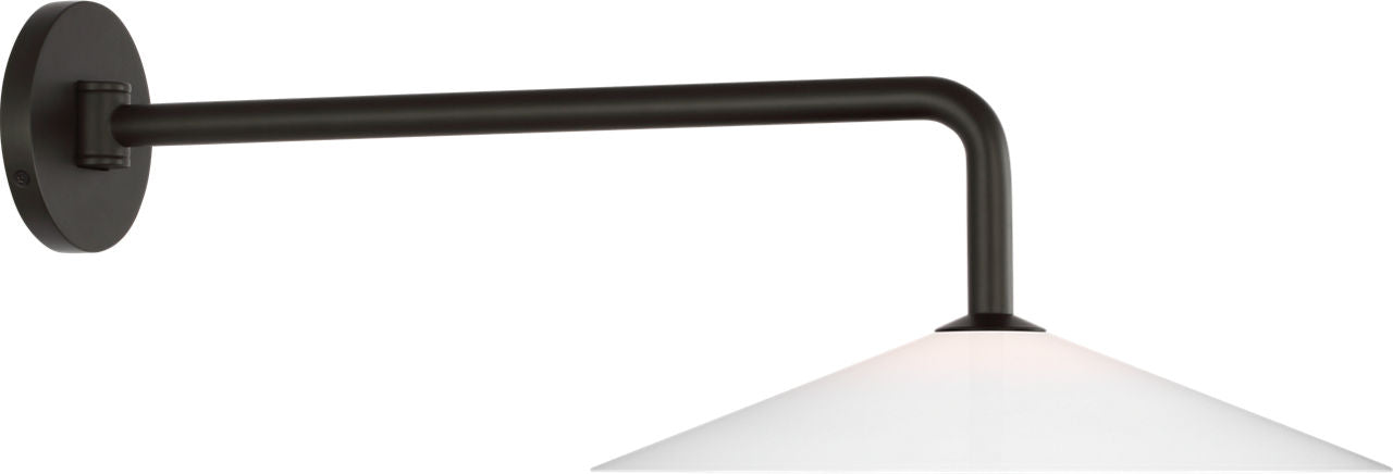 Ponce 9" Articulating Sconce | Modern Iron | Milk White Glass Shade