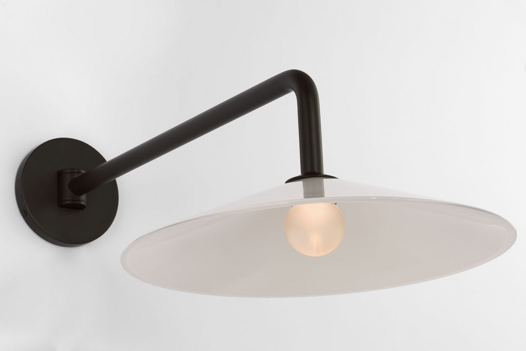 Ponce 9" Articulating Sconce | Modern Iron | Milk White Glass Shade