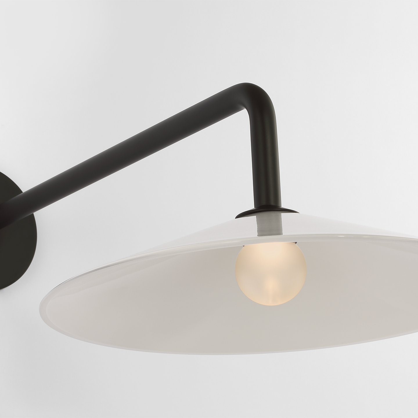 Ponce 9" Articulating Sconce | Modern Iron | Milk White Glass Shade