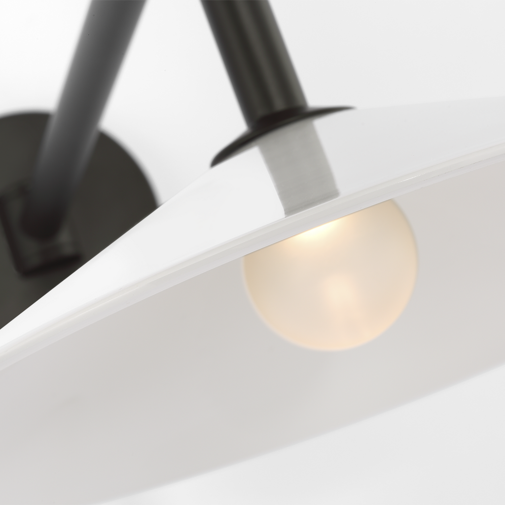 Ponce 9" Articulating Sconce | Modern Iron | Milk White Glass Shade