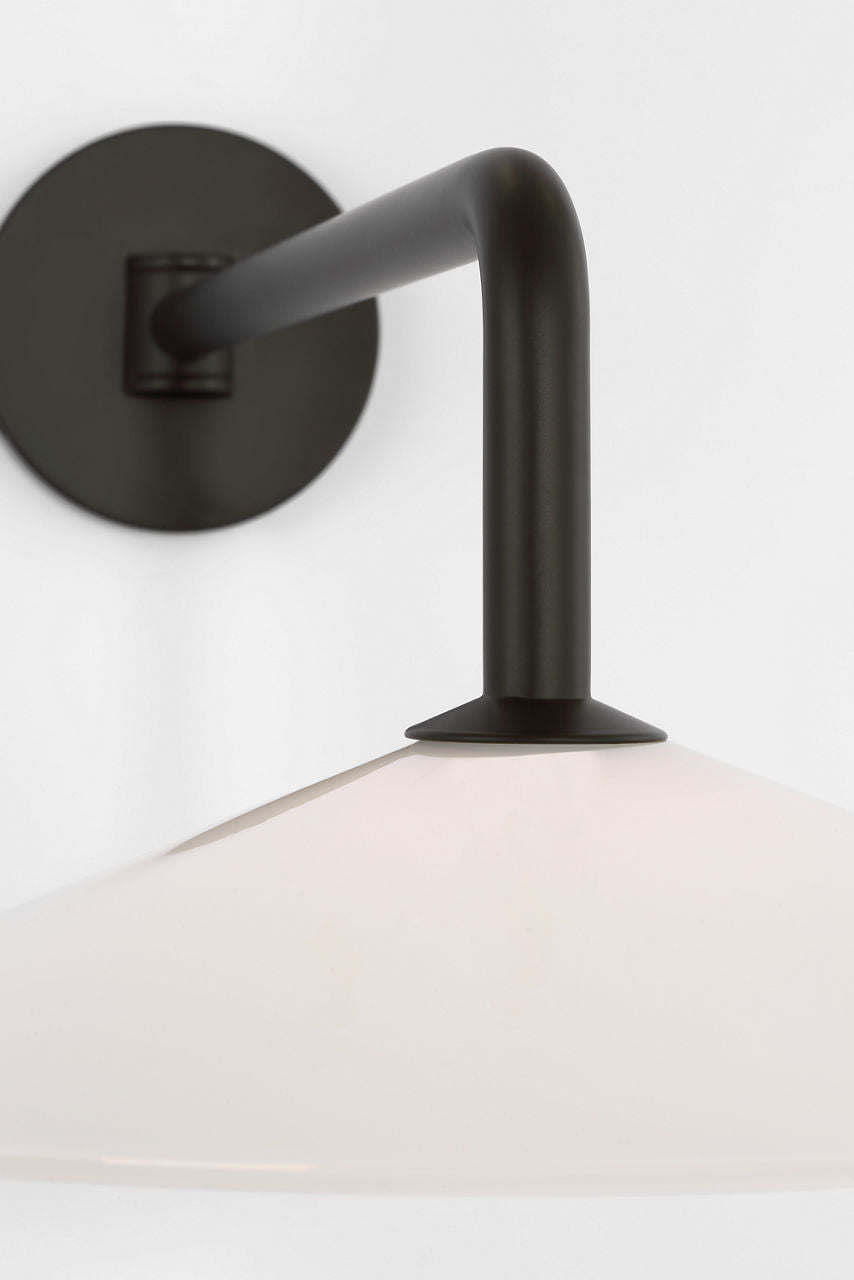 Ponce 9" Articulating Sconce | Modern Iron | Milk White Glass Shade