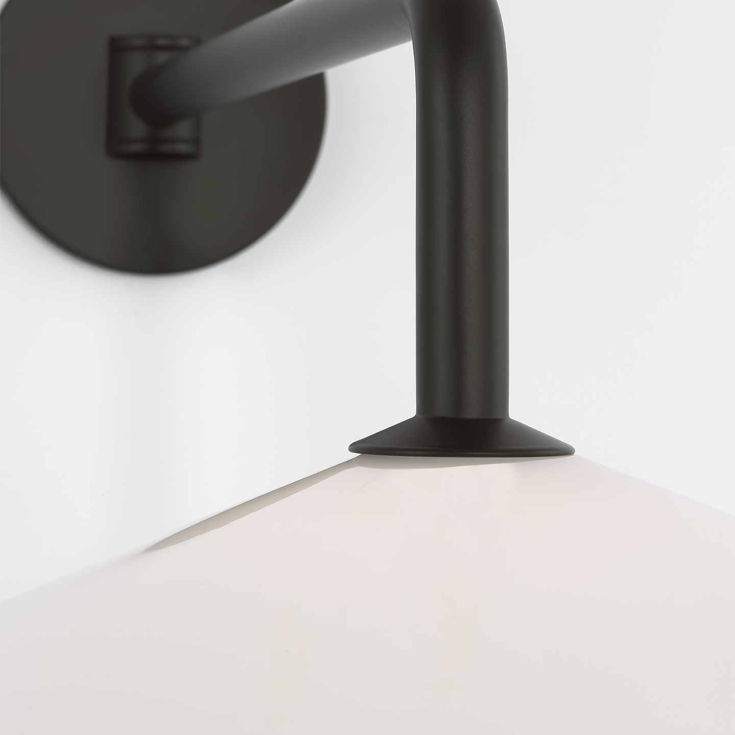 Ponce 9" Articulating Sconce | Modern Iron | Milk White Glass Shade