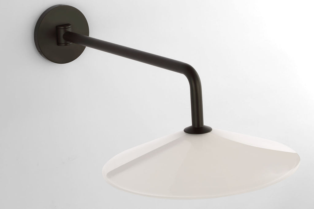 Ponce 9" Articulating Sconce | Modern Iron | Milk White Glass Shade