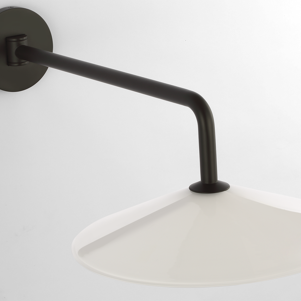 Ponce 9" Articulating Sconce | Modern Iron | Milk White Glass Shade
