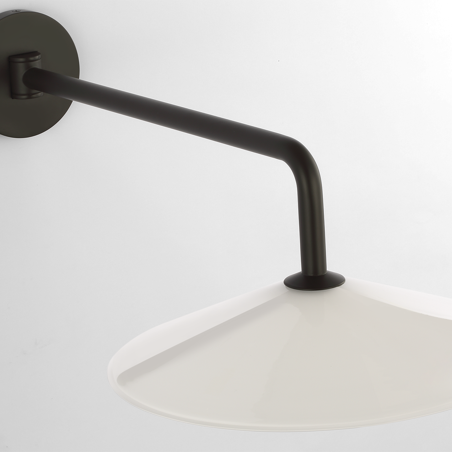Ponce 9" Articulating Sconce | Modern Iron | Milk White Glass Shade
