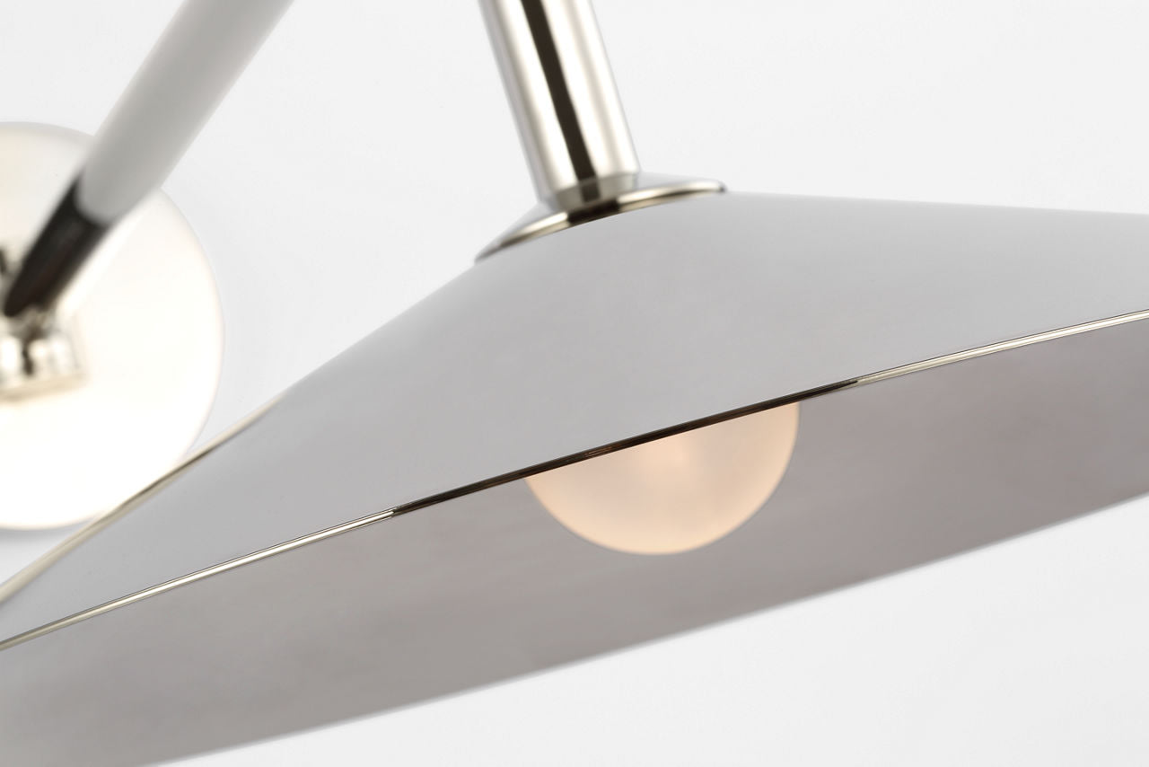 Ponce 9" Articulating Sconce | Polished Nickel | Polished Nickel Shade