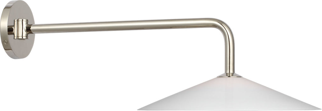 Ponce 9" Articulating Sconce | Polished Nickel | Milk White Glass Shade