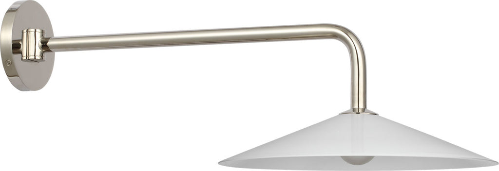 Ponce 9" Articulating Sconce | Polished Nickel | Milk White Glass Shade