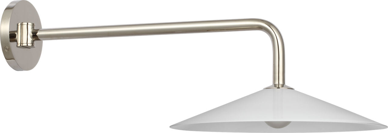 Ponce 9" Articulating Sconce | Polished Nickel | Milk White Glass Shade
