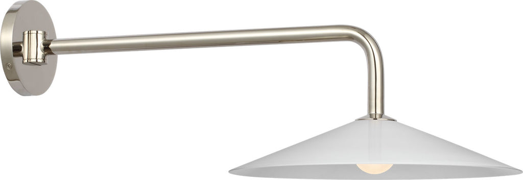Ponce 9" Articulating Sconce | Polished Nickel | Milk White Glass Shade