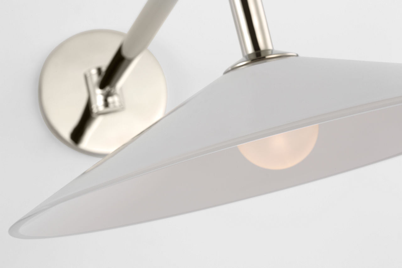 Ponce 9" Articulating Sconce | Polished Nickel | Milk White Glass Shade