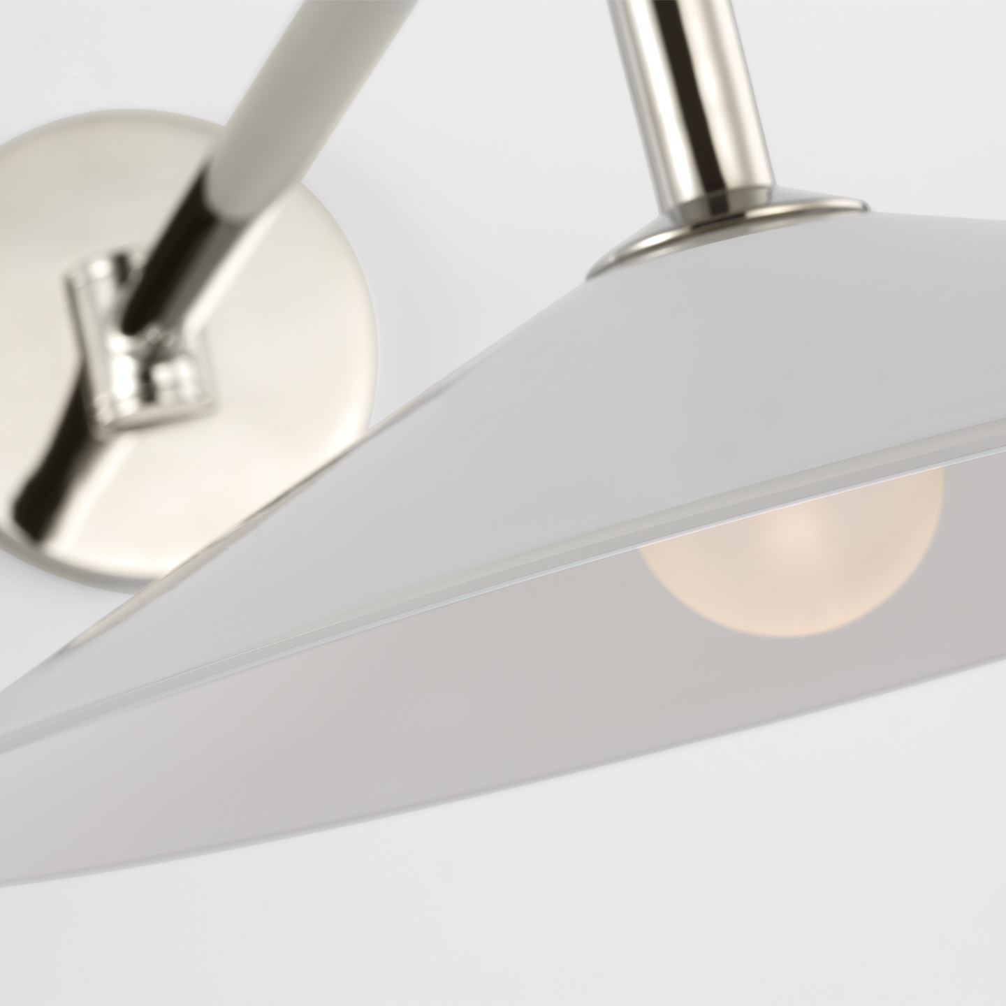 Ponce 9" Articulating Sconce | Polished Nickel | Milk White Glass Shade