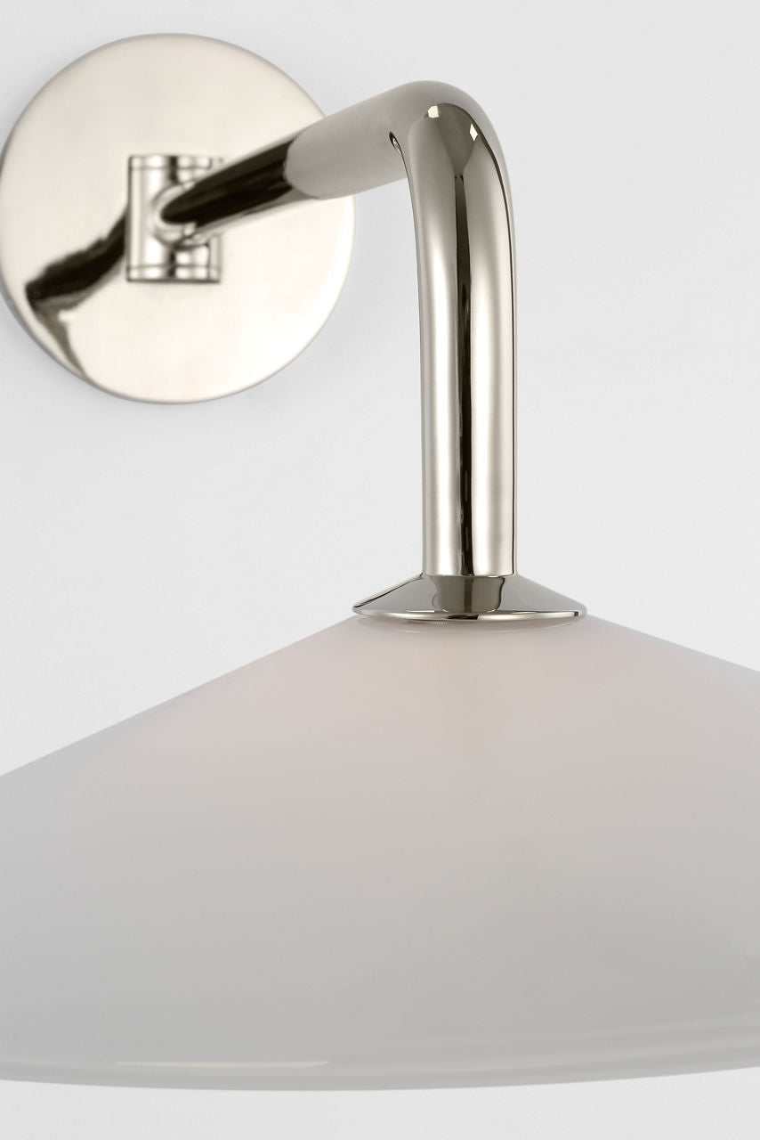 Ponce 9" Articulating Sconce | Polished Nickel | Milk White Glass Shade