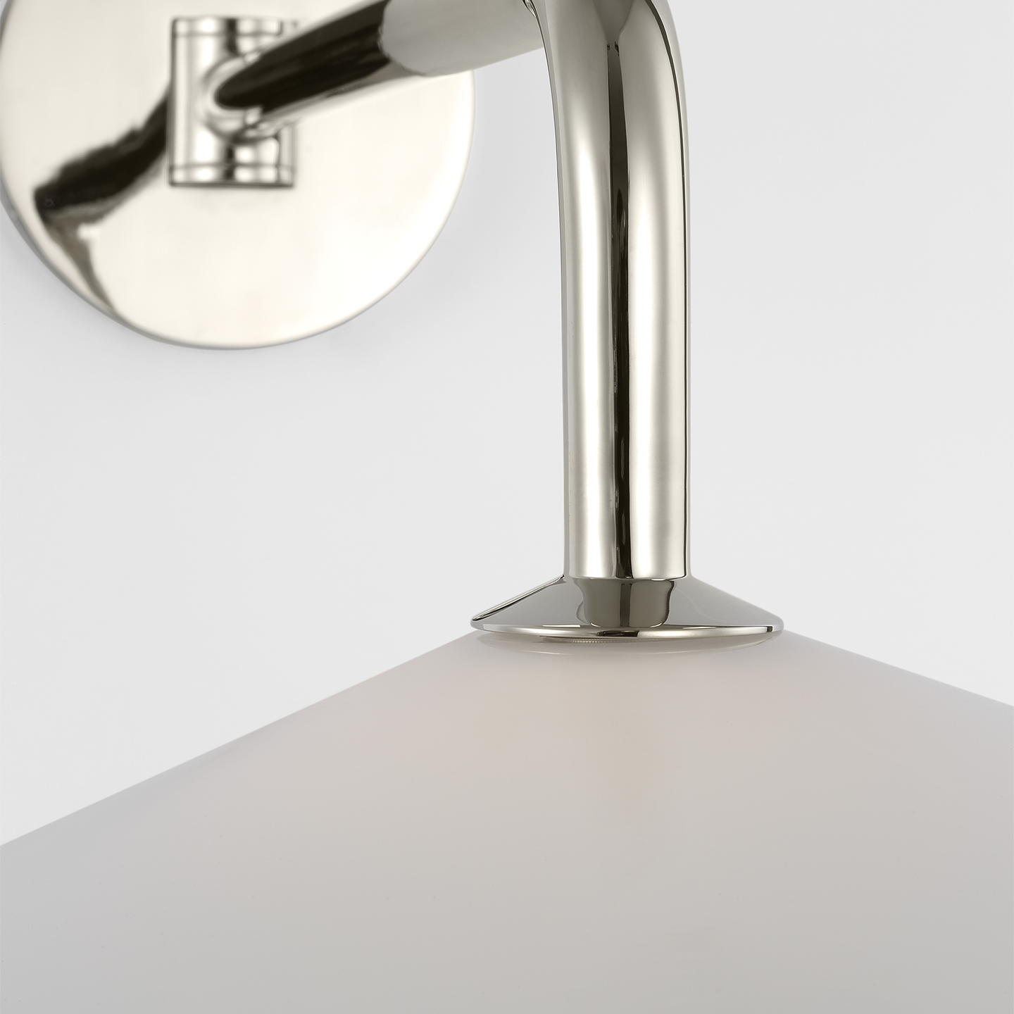 Ponce 9" Articulating Sconce | Polished Nickel | Milk White Glass Shade