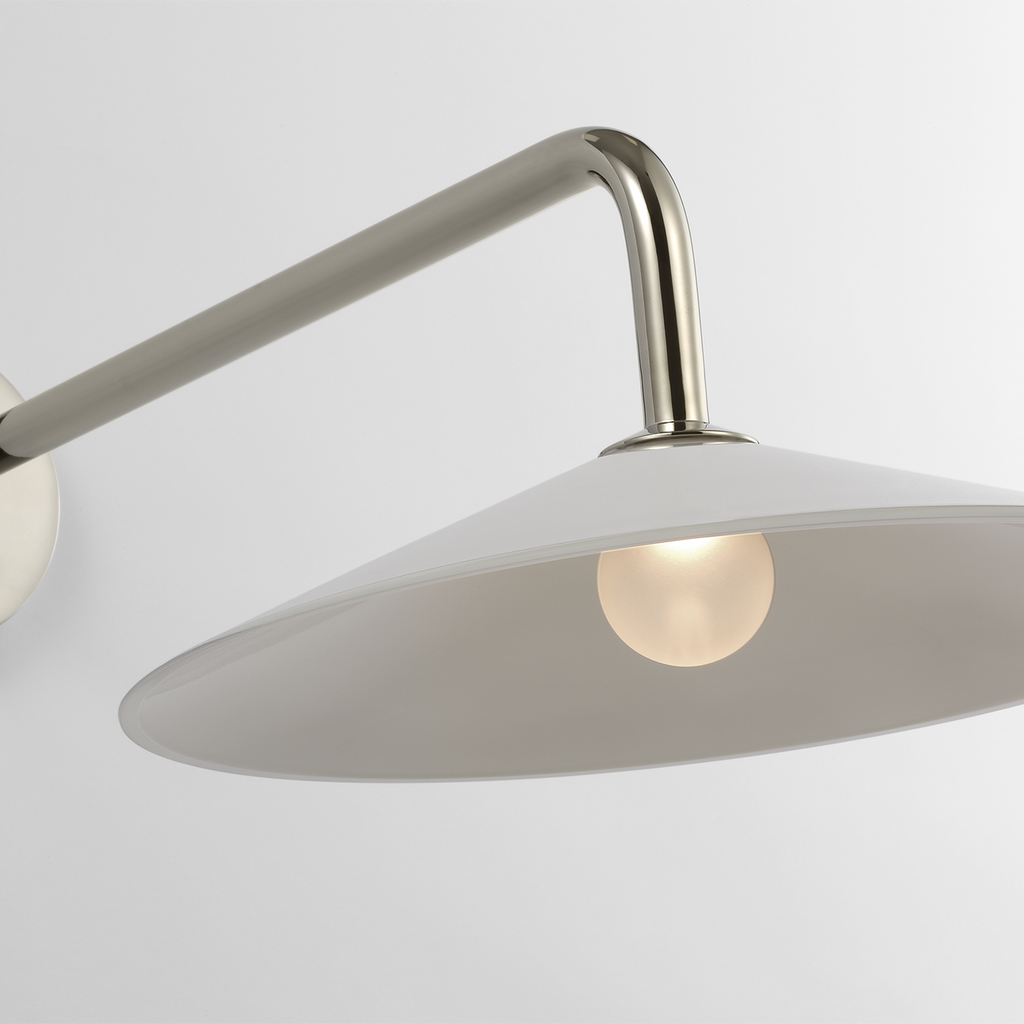 Ponce 9" Articulating Sconce | Polished Nickel | Milk White Glass Shade