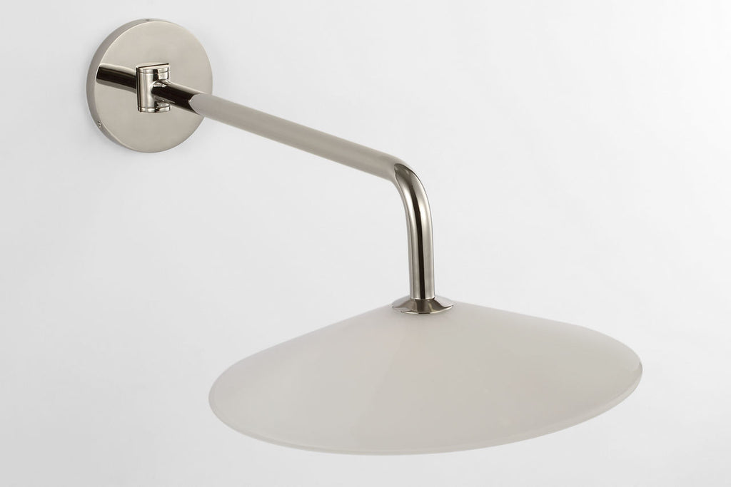 Ponce 9" Articulating Sconce | Polished Nickel | Milk White Glass Shade