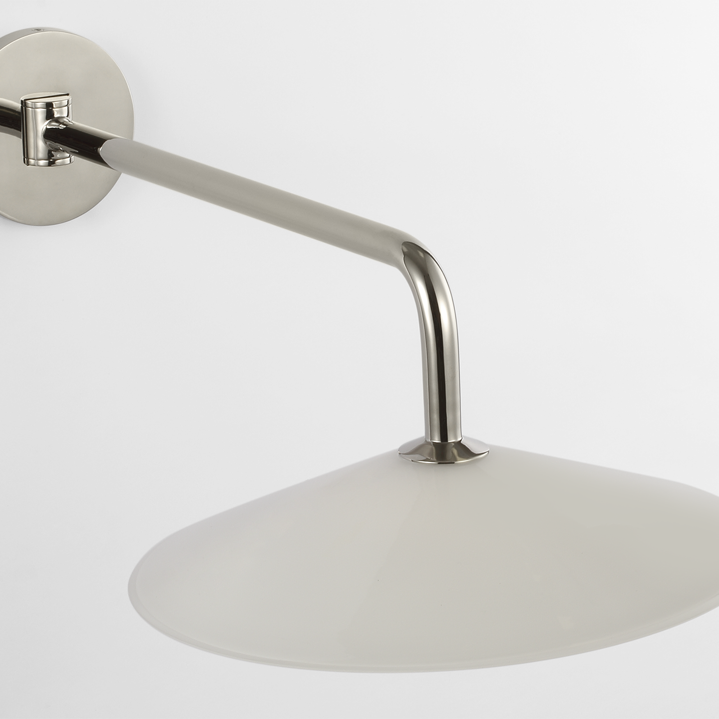 Ponce 9" Articulating Sconce | Polished Nickel | Milk White Glass Shade