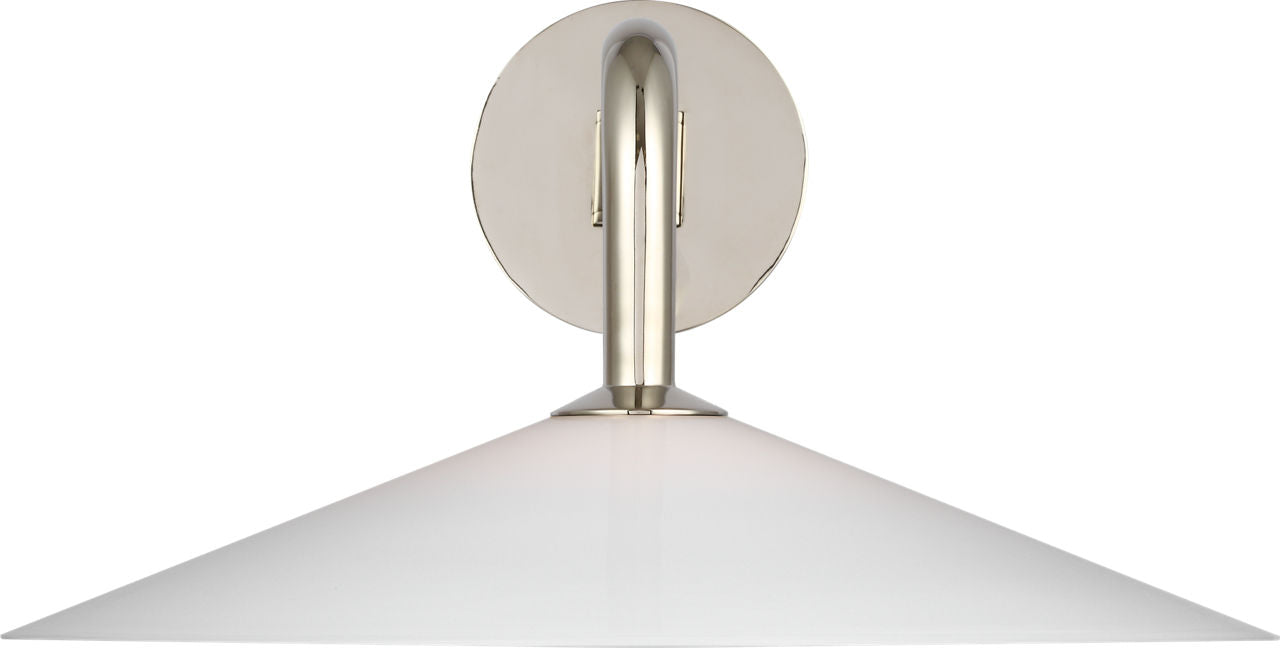 Ponce 9" Articulating Sconce | Polished Nickel | Milk White Glass Shade