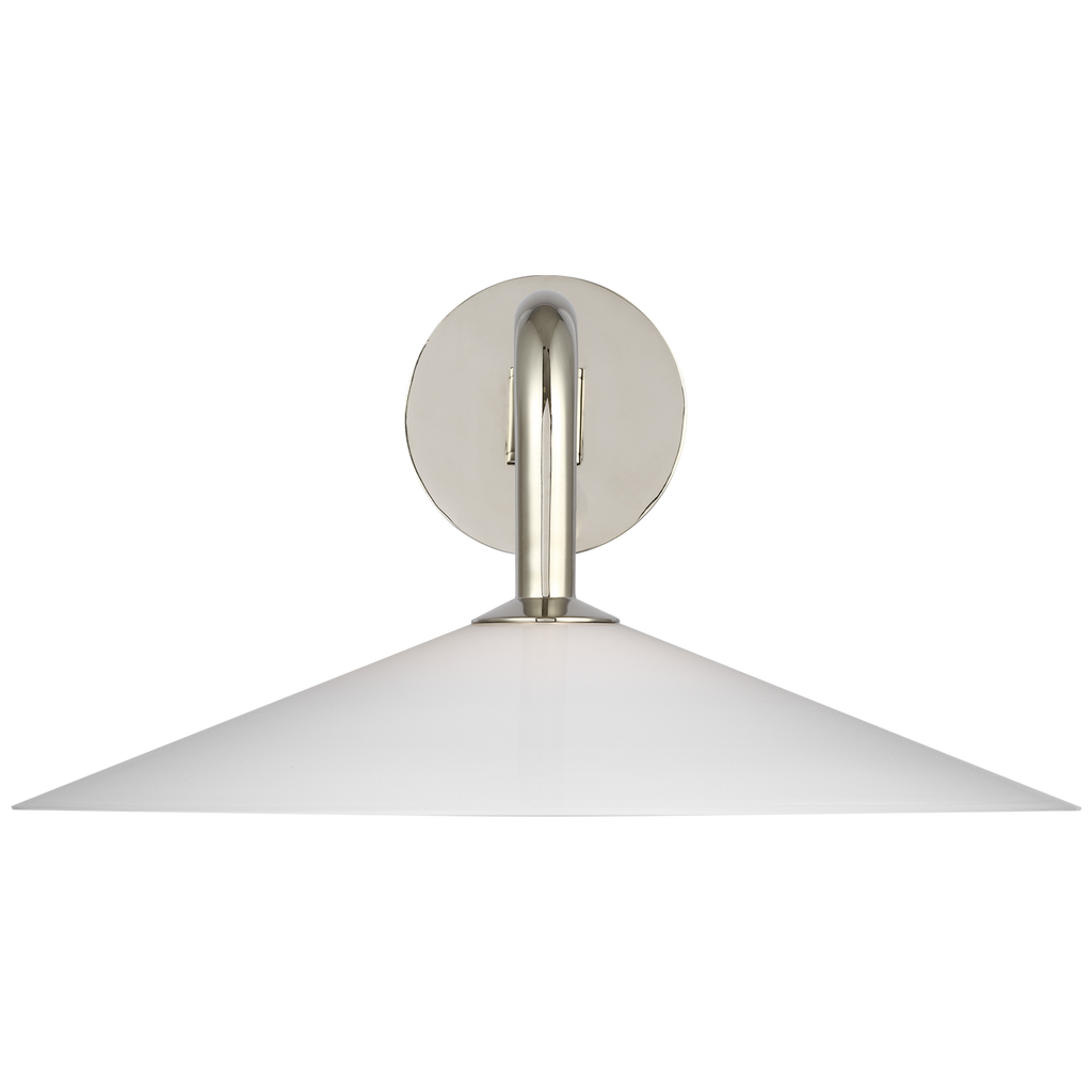 Ponce 9" Articulating Sconce | Polished Nickel | Milk White Glass Shade