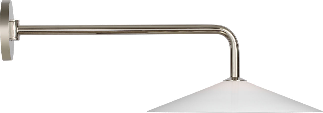 Ponce 9" Articulating Sconce | Polished Nickel | Milk White Glass Shade