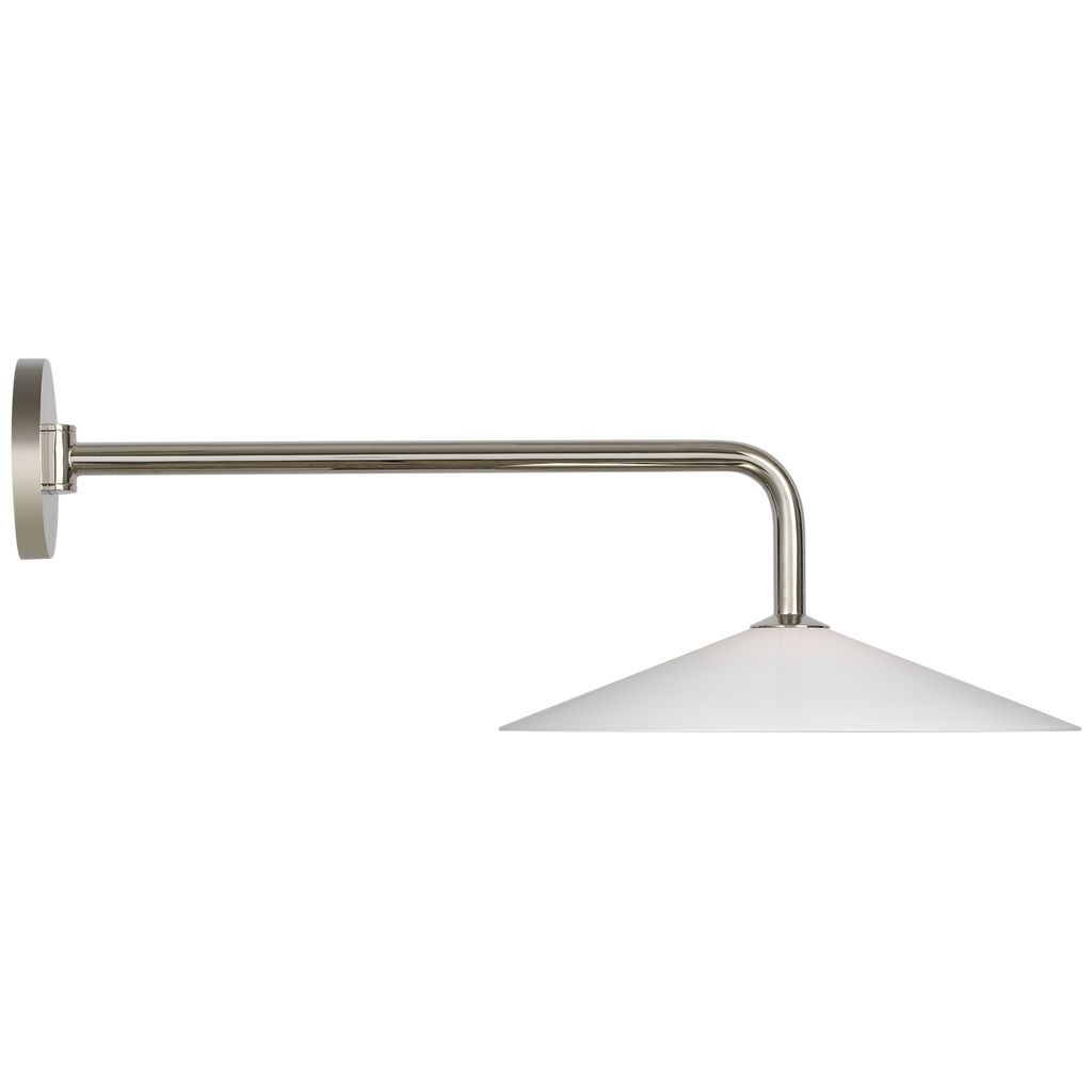 Ponce 9" Articulating Sconce | Polished Nickel | Milk White Glass Shade