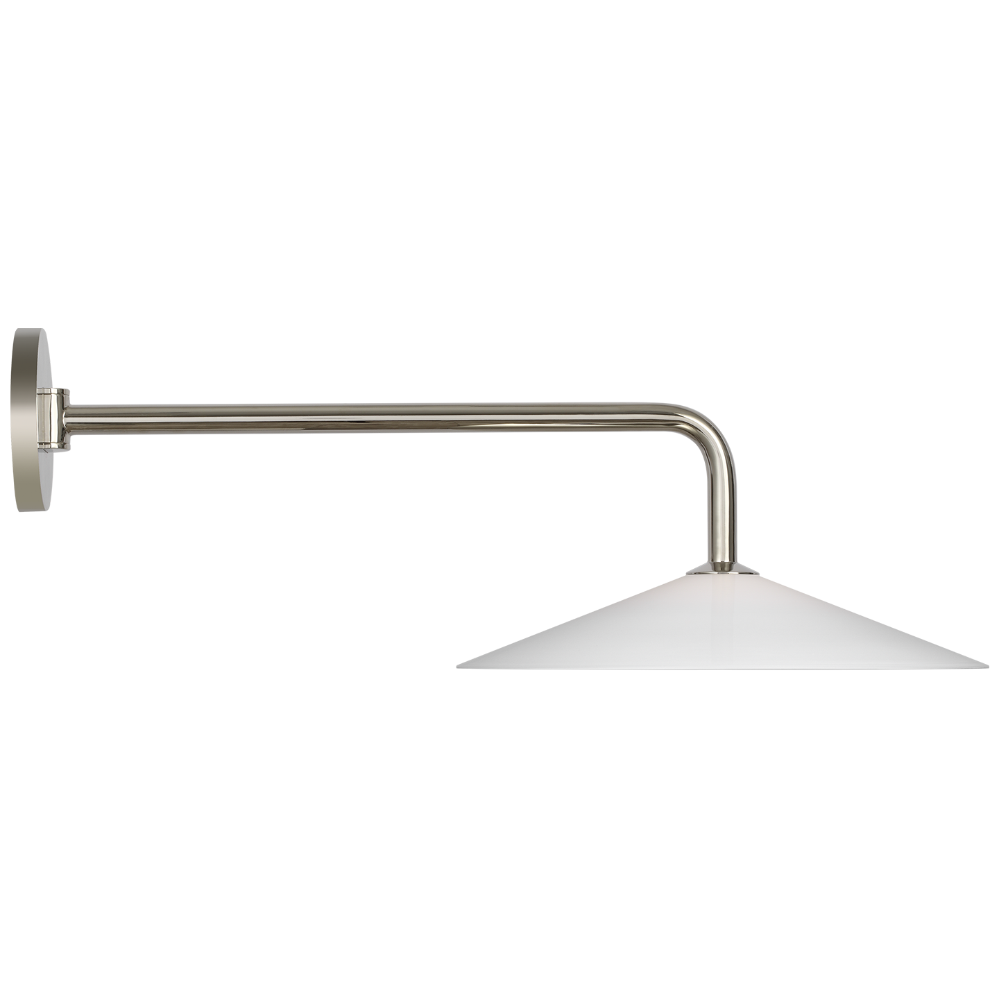 Ponce 9" Articulating Sconce | Polished Nickel | Milk White Glass Shade