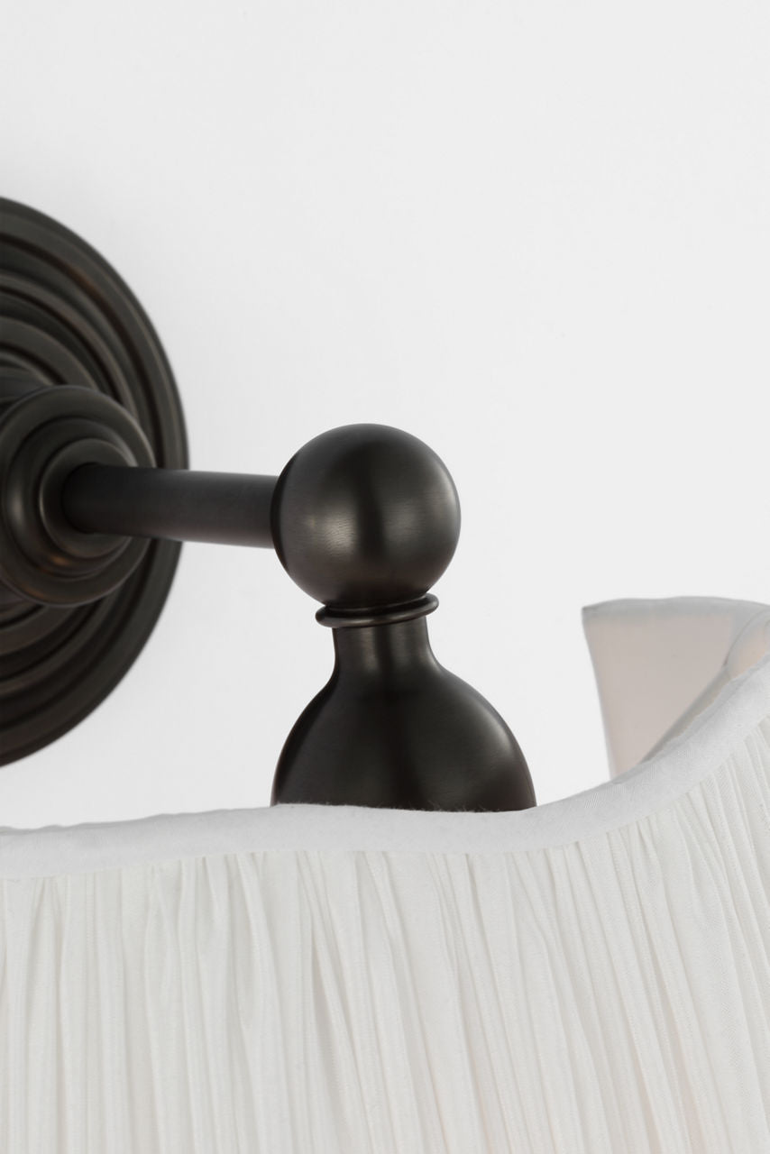 Matos 11" Sconce | Bronze | Silk Pleat Shade