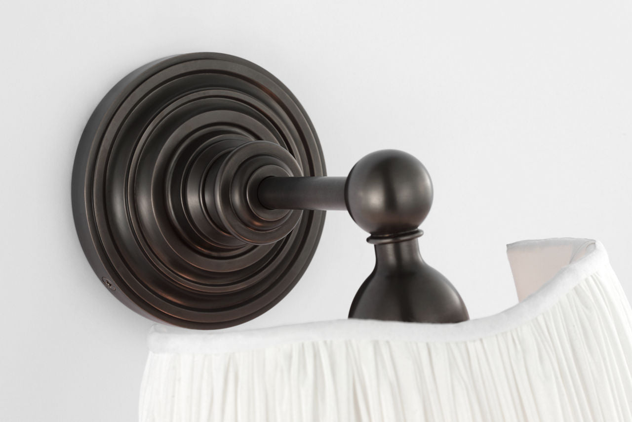 Matos 11" Sconce | Bronze | Silk Pleat Shade