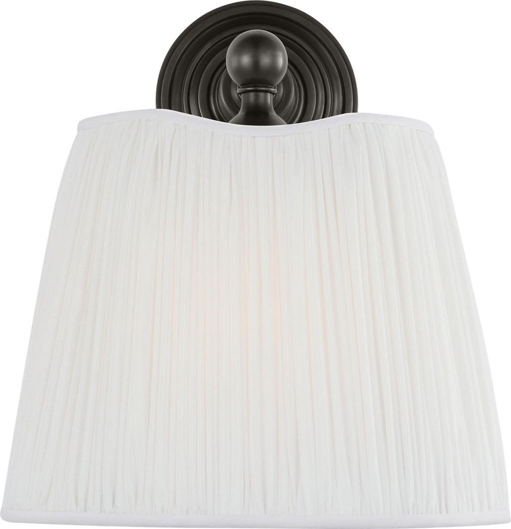 Matos 11" Sconce | Bronze | Silk Pleat Shade