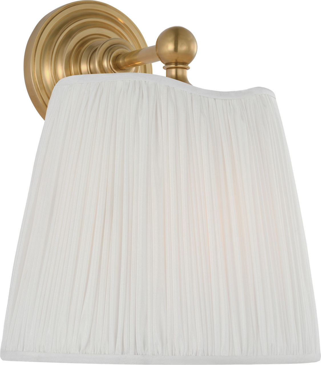 Matos 11" Sconce | Hand-Rubbed Antique Brass | Silk Pleat Shade
