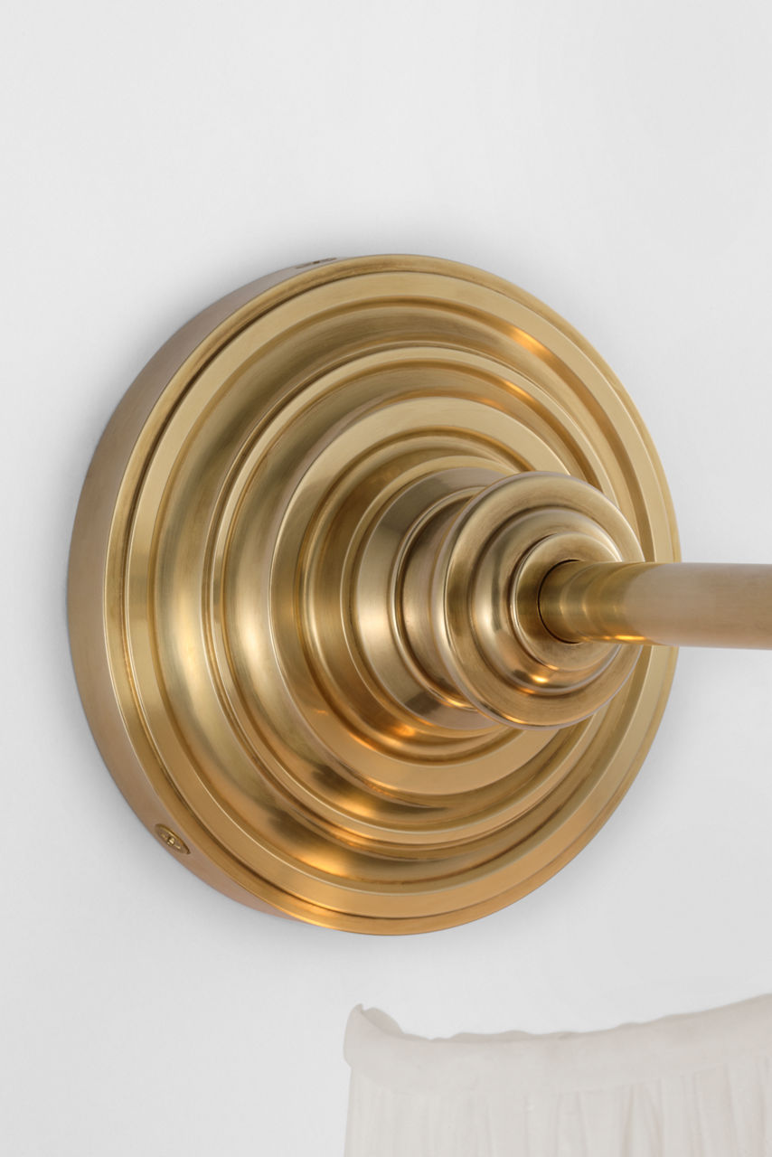 Matos 11" Sconce | Hand-Rubbed Antique Brass | Silk Pleat Shade