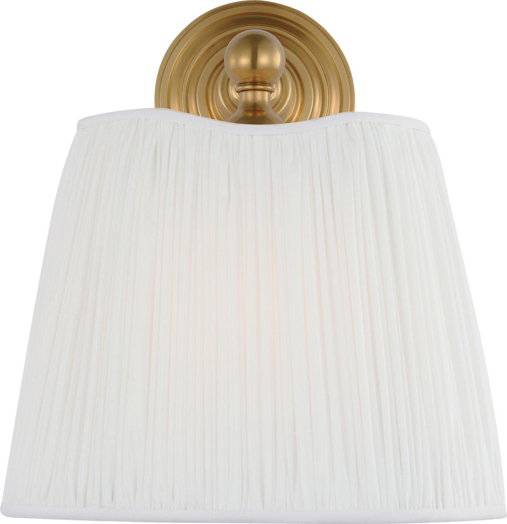 Matos 11" Sconce | Hand-Rubbed Antique Brass | Silk Pleat Shade