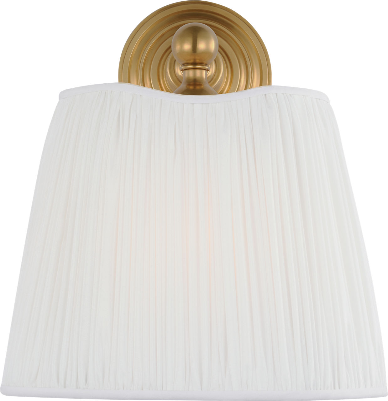 Matos 11" Sconce | Hand-Rubbed Antique Brass | Silk Pleat Shade