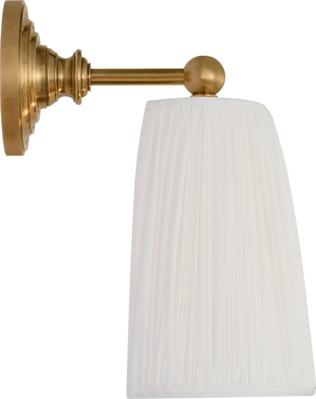 Matos 11" Sconce | Hand-Rubbed Antique Brass | Silk Pleat Shade