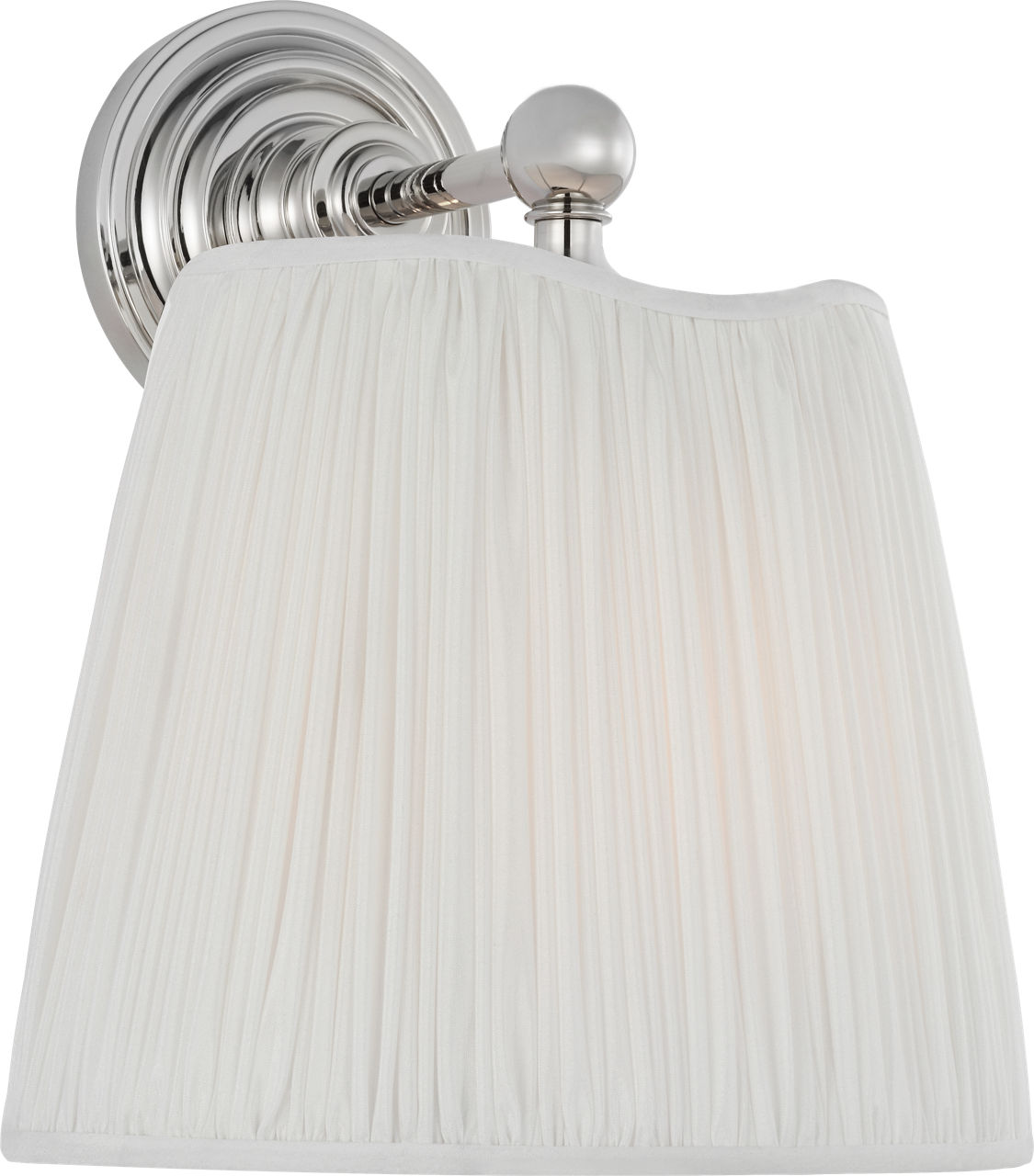 Matos 11" Sconce | Polished Nickel | Silk Pleat Shade
