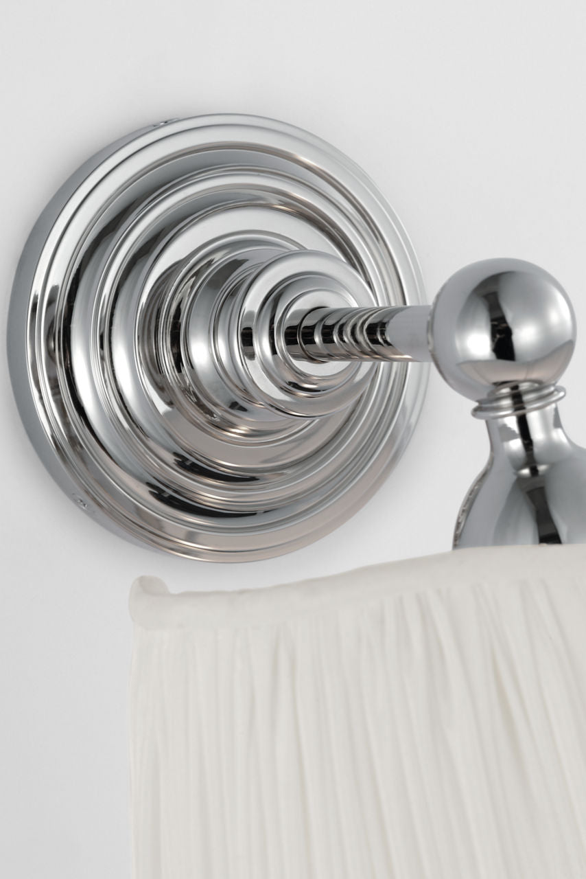 Matos 11" Sconce | Polished Nickel | Silk Pleat Shade