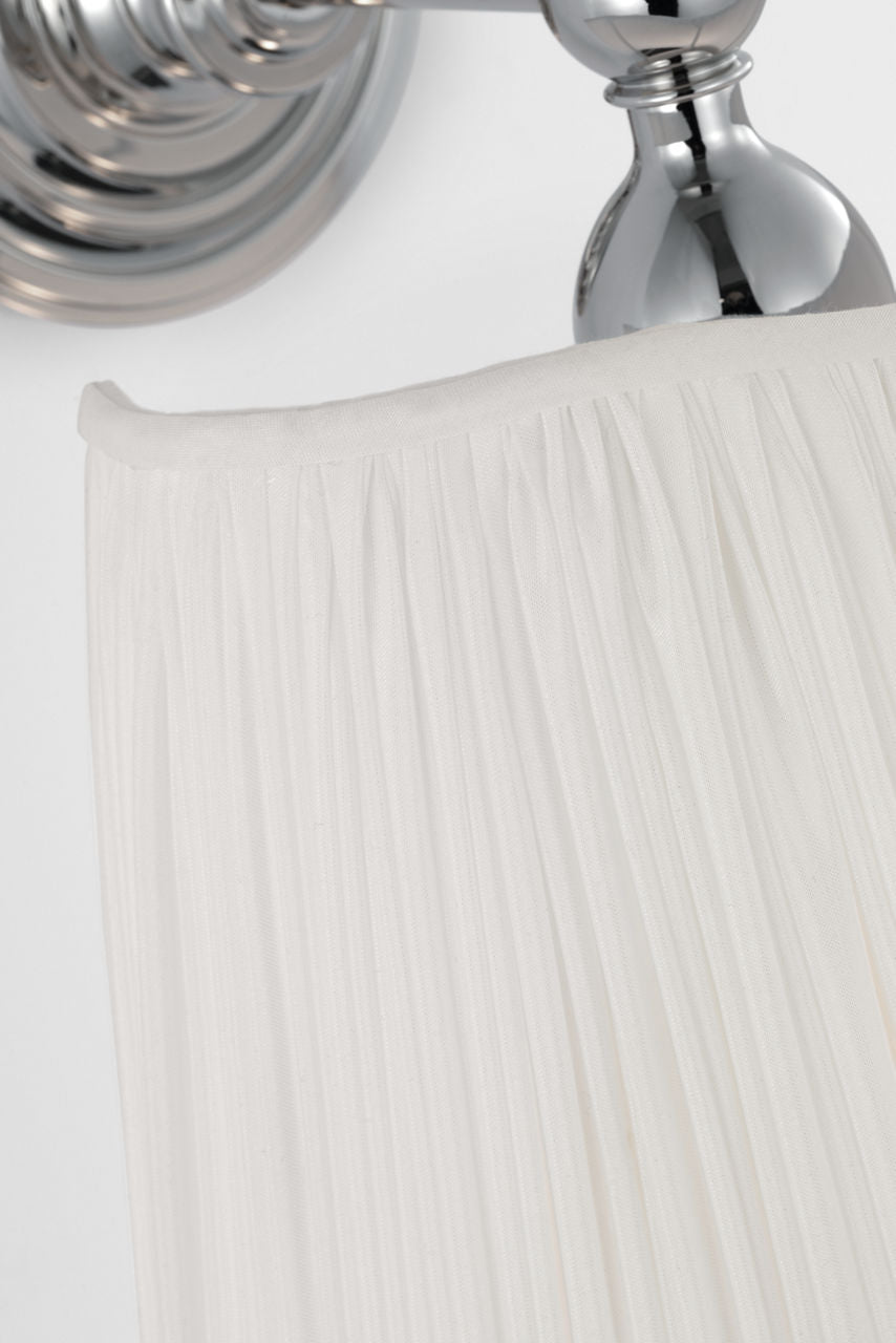 Matos 11" Sconce | Polished Nickel | Silk Pleat Shade