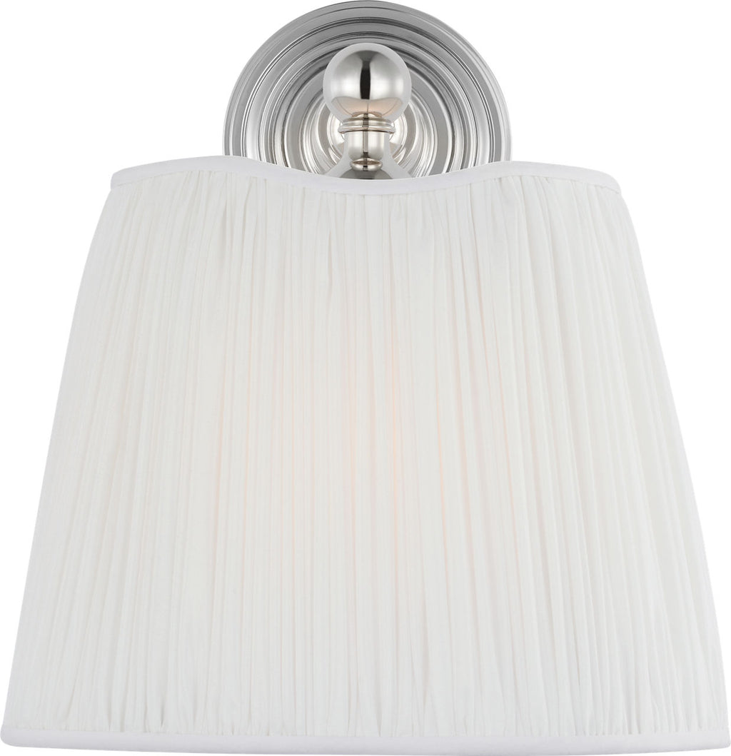Matos 11" Sconce | Polished Nickel | Silk Pleat Shade
