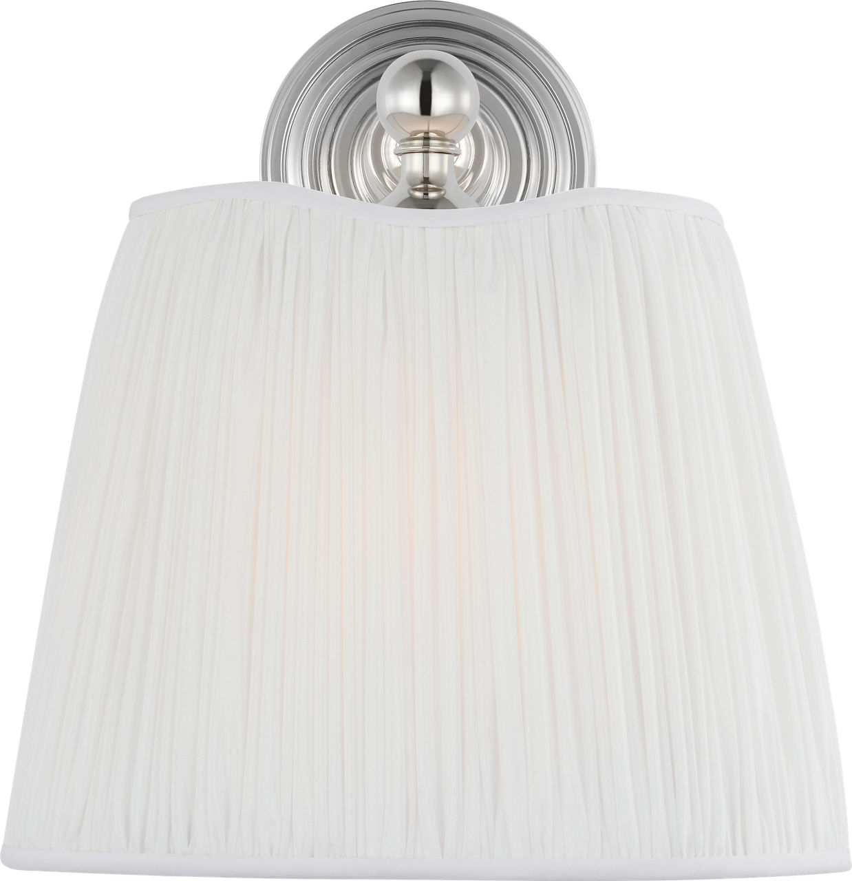 Matos 11" Sconce | Polished Nickel | Silk Pleat Shade